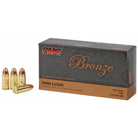 PMC Bronze 9mm Luger 124 gr FMJ  50 Per Box/ 20 Case