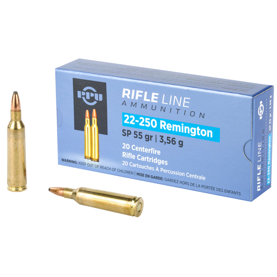 Prvi Partizan Rifle 22-250 55 Grain Soft Point 20 Round Box PP22250