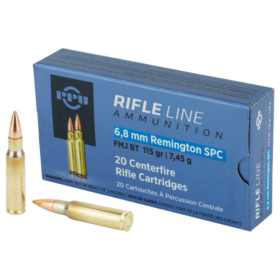 Prvi Partizan 6.8 Remington SPC Rifle Full Metal Jacket Boat Tail 115 Grain 20/Box