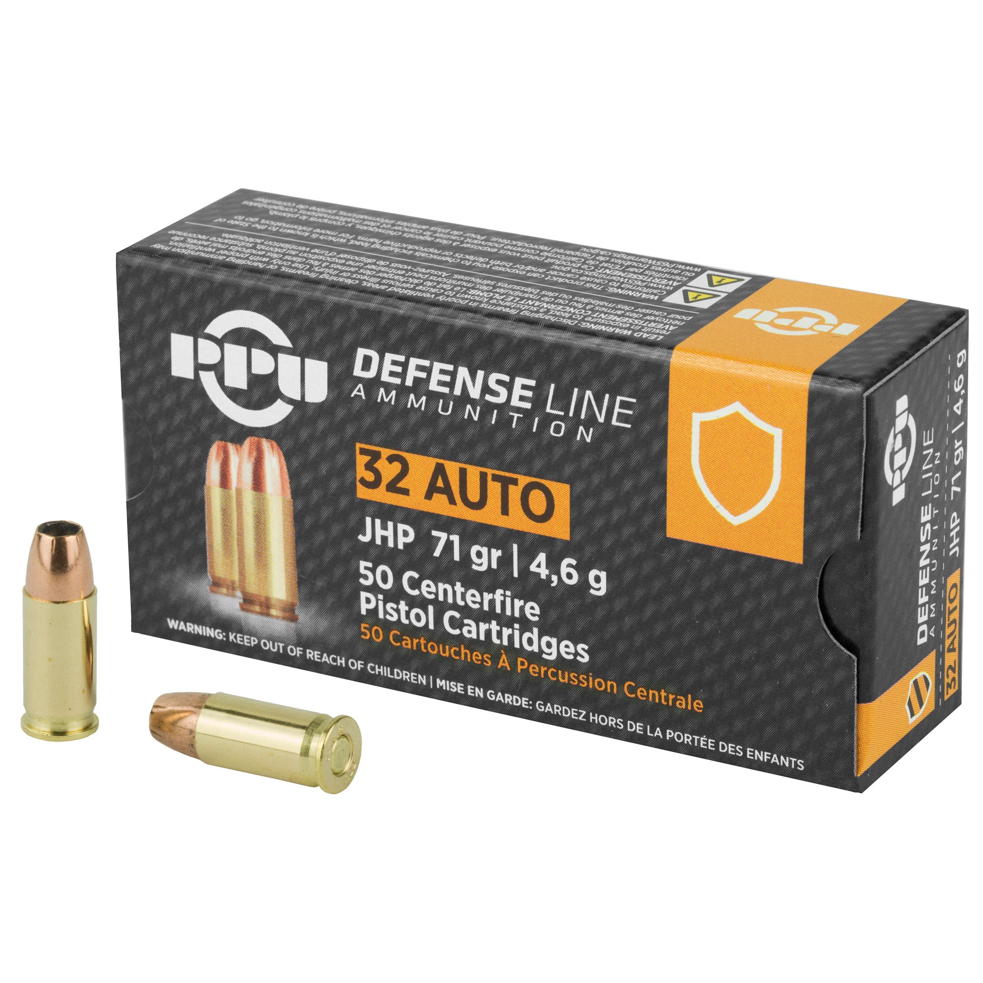 Prvi Partizan .32 ACP Handgun Defense Jacketed Hollow Point 71 Grain 50/Box