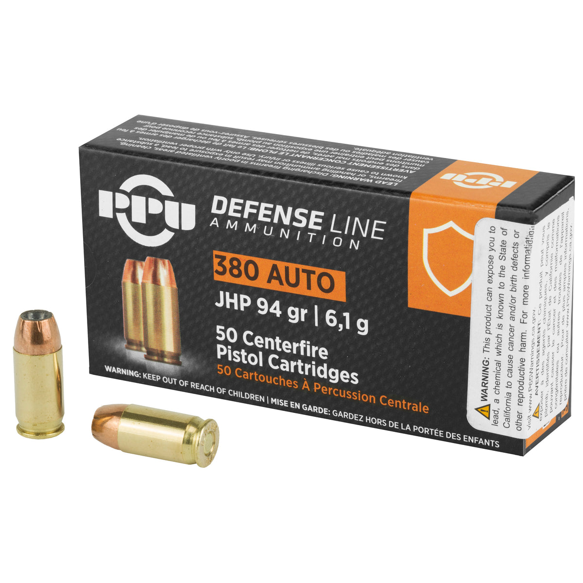 Prvi Partizan .380 ACP/Auto Defense Jacketed Hollow Point 94 Grain 50/Box