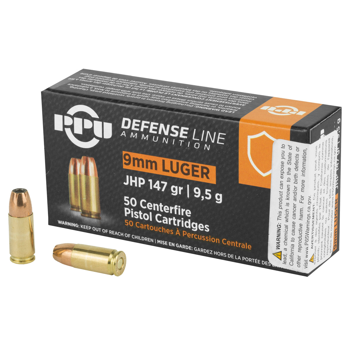 Prvi Partizan 9mm Luger / Parabellum Defense Jacketed Hollow Point 147 Grain 50/Box