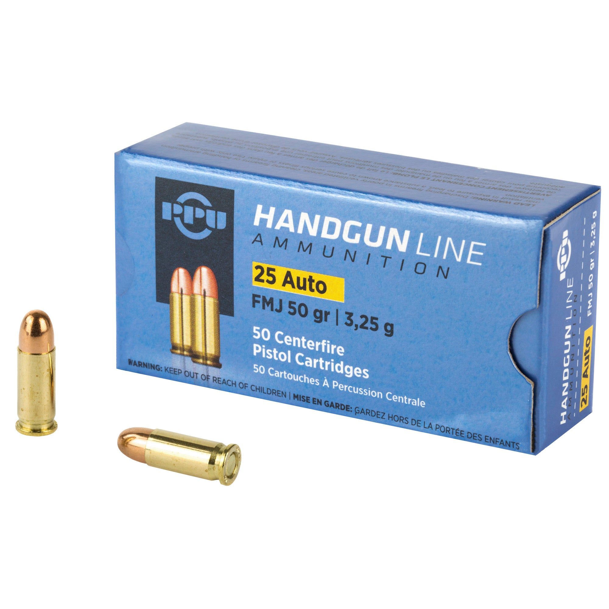 Prvi Partizan .25 ACP Handgun Full Metal Jacket 50 Grain 50/Box