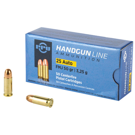 Prvi Partizan .25 ACP Handgun Full Metal Jacket 50 Grain 50/Box