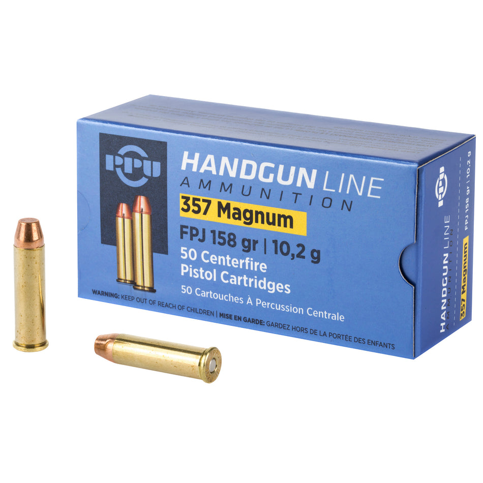 Prvi Partizan .357 Magnum Handgun Flat Point Jacketed 158 Grain 50/Box
