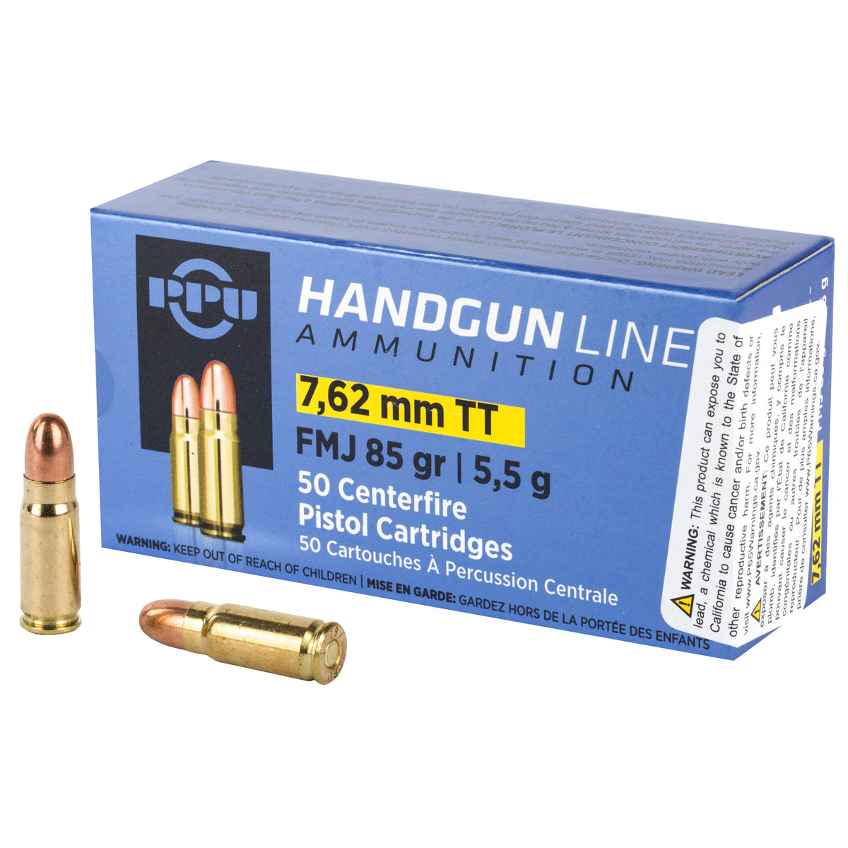 Prvi Partizan 7.62x25mm Tokarev Handgun Full Metal Jacket 85 Grain 50/Box
