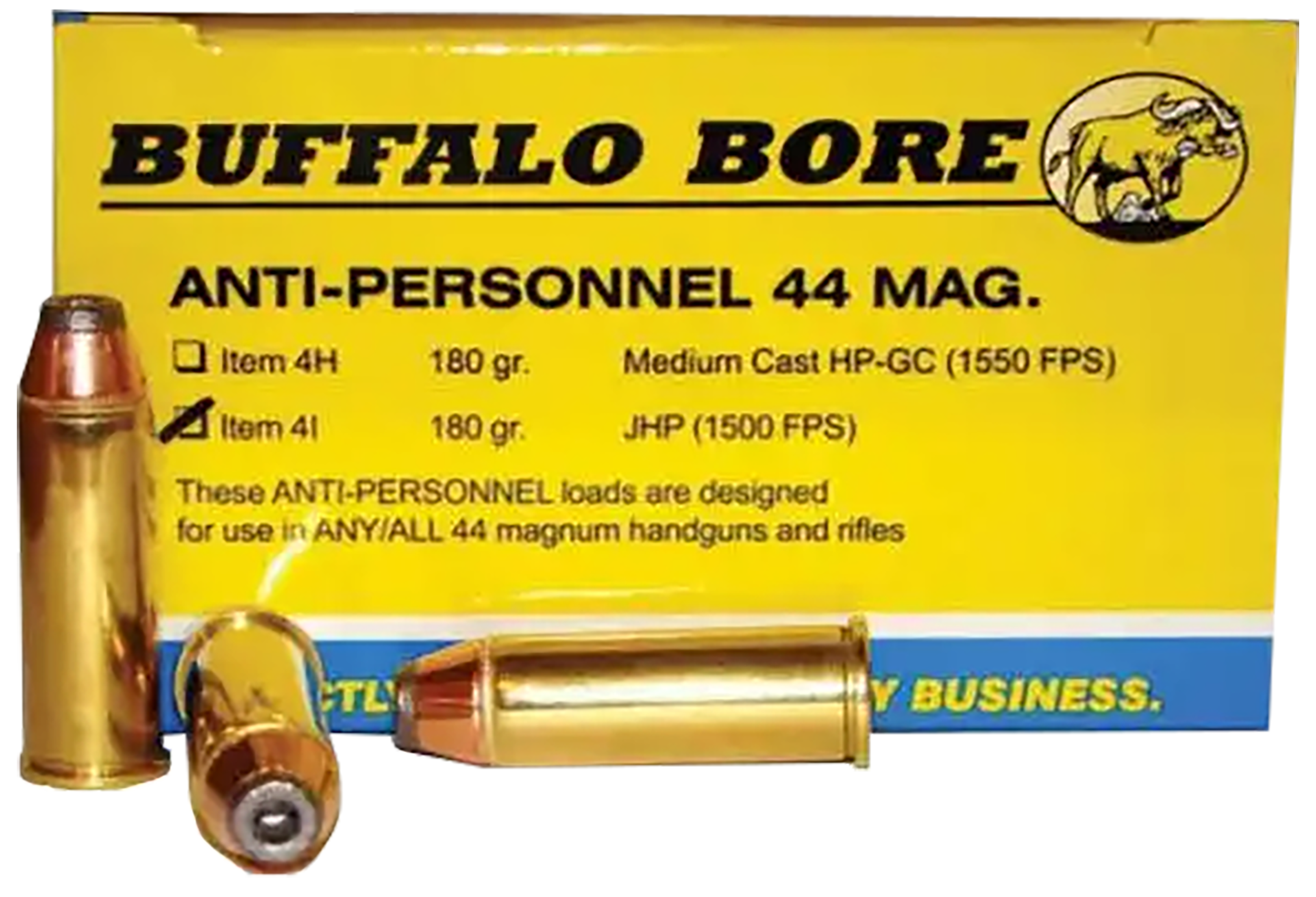 Buffalo Bore .44 Magnum Anti-Personnel Jacketed Hollow Point 180 Grain 20/Box