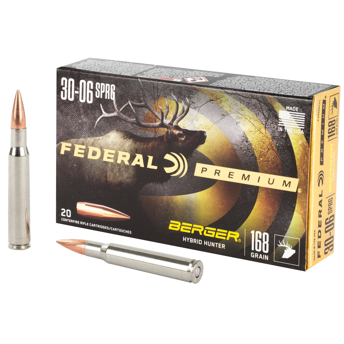 Federal .30-06 Springfield Premium Berger Hybrid Hunter 168 Grain 20/Box