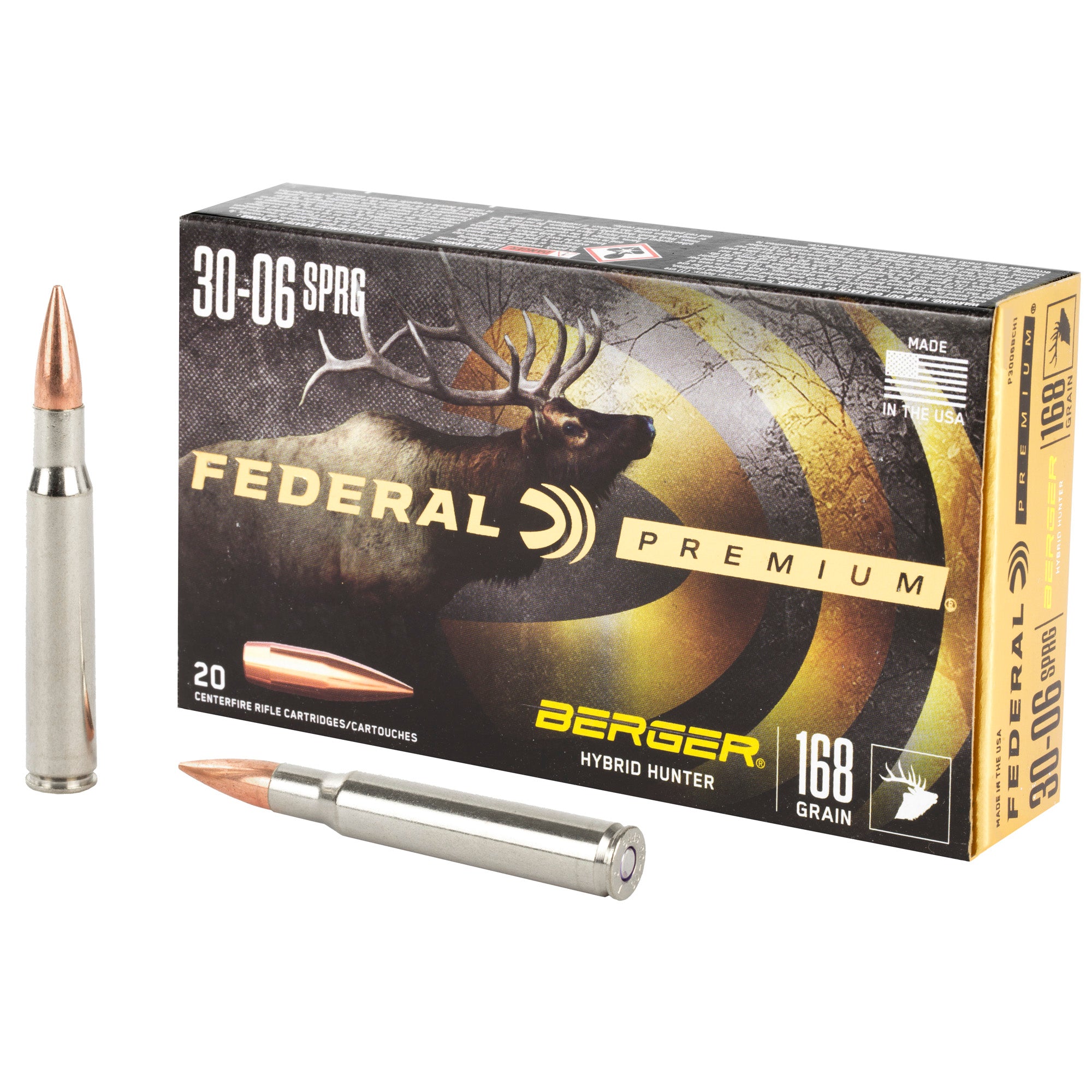 Federal .30-06 Springfield Premium Berger Hybrid Hunter 168 Grain 20/Box