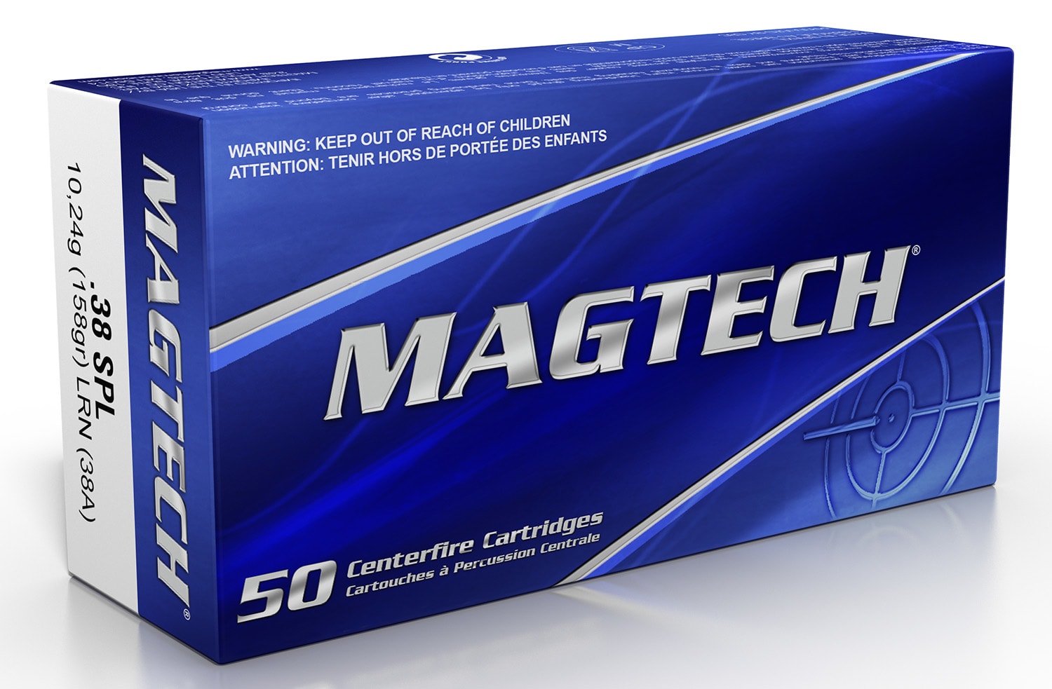 Magtech .38 Special Sport Shooting Range/Training Flat Full Metal Jacket Flat Nose 158 Grain 50/Box [Item 924]