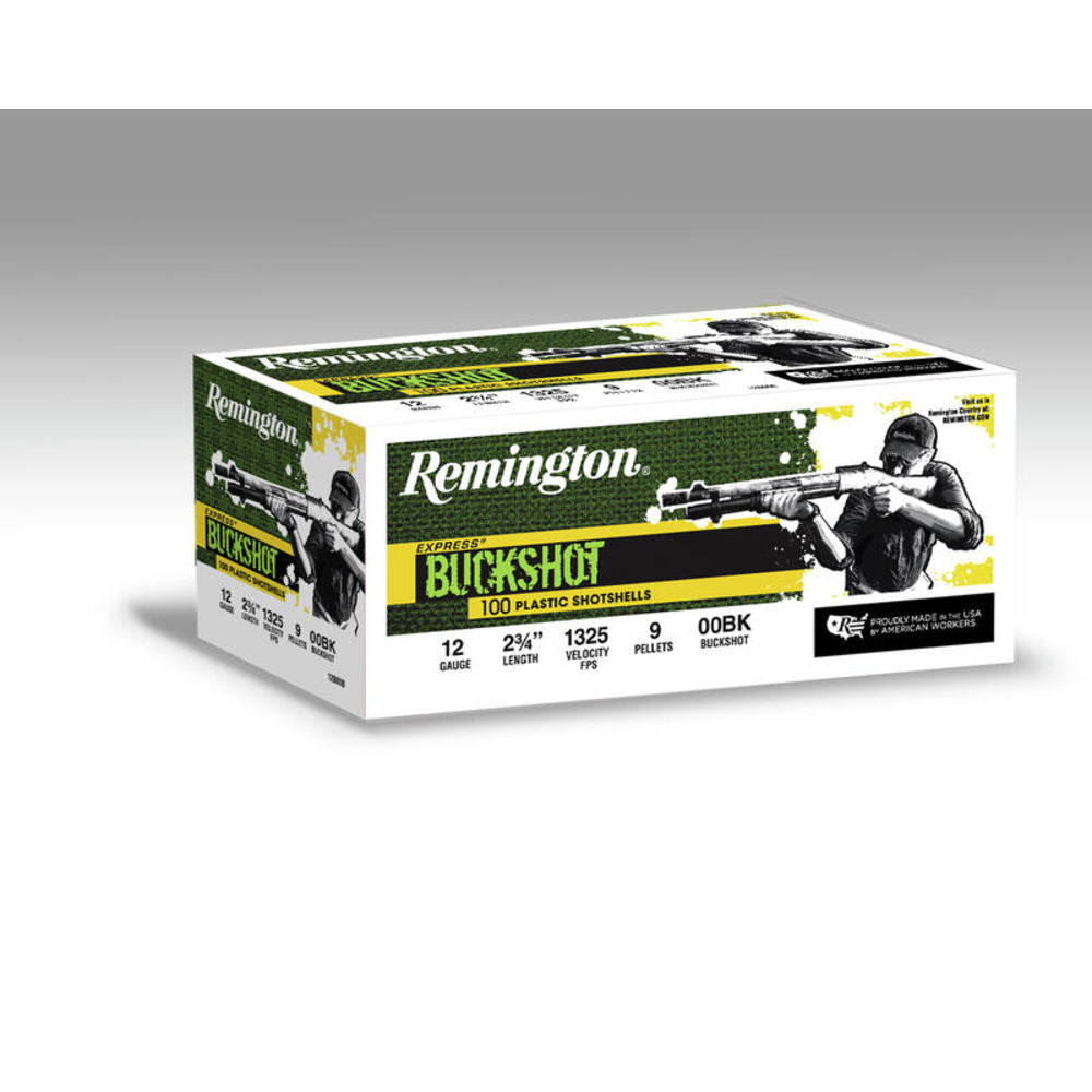 Remington 12 Gauge Express 9 Pellets 00 Buck 1-1/8 oz 2.75 in 100/Box