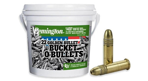 Remington .22 Long Rifle 22 Golden Bullet Bucket Plated Hollow Point 36 Grain 1400/Box [Item 86]