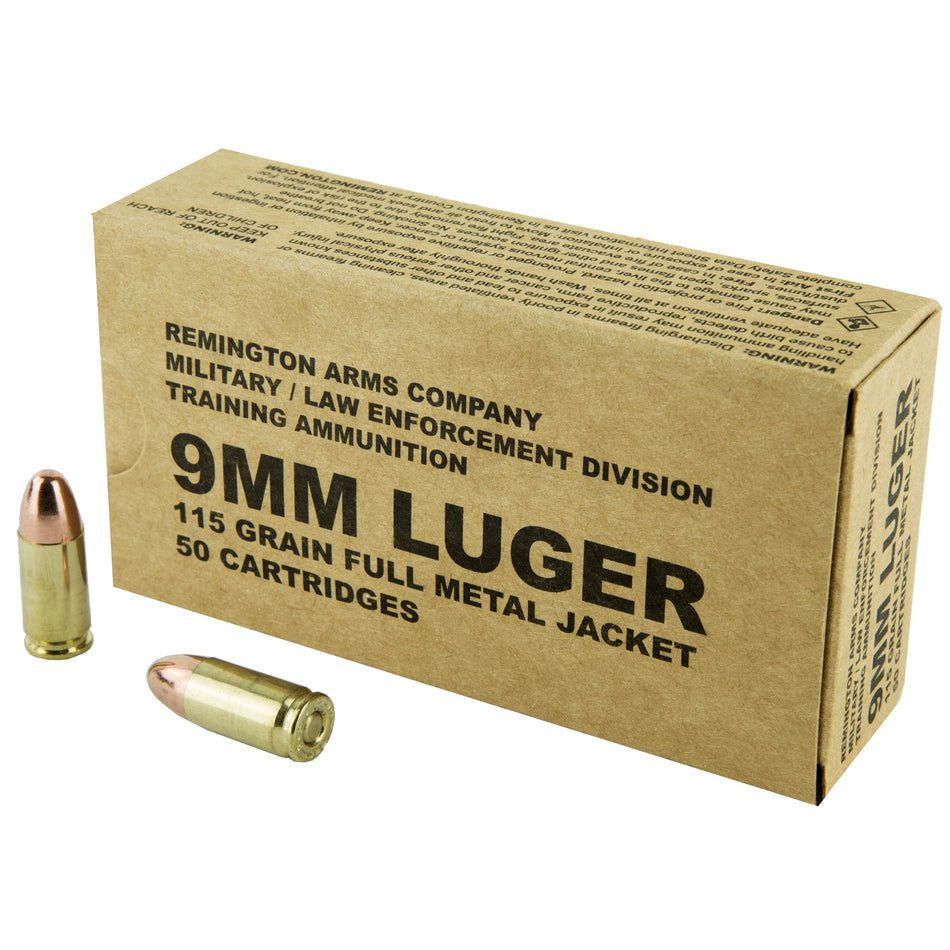 Remington 9mm Luger / Parabellum MIL / LE Contract Overrun Full Metal Jacket 115 Grain 50/Box