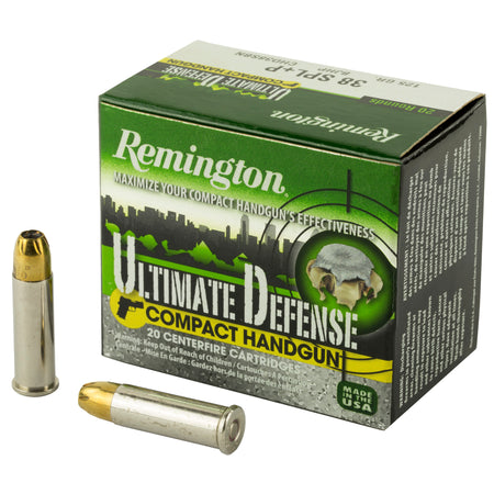 Remington .38 Special Ultimate Defense Compact +P Brass Jacket Hollow Point 125 Grain 20/Box
