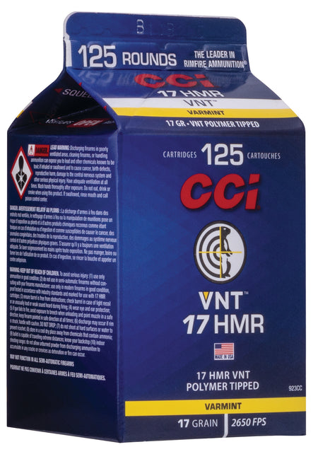 CCI .17 HMR VNT Varmint Tipped 17 Grain 125/Box
