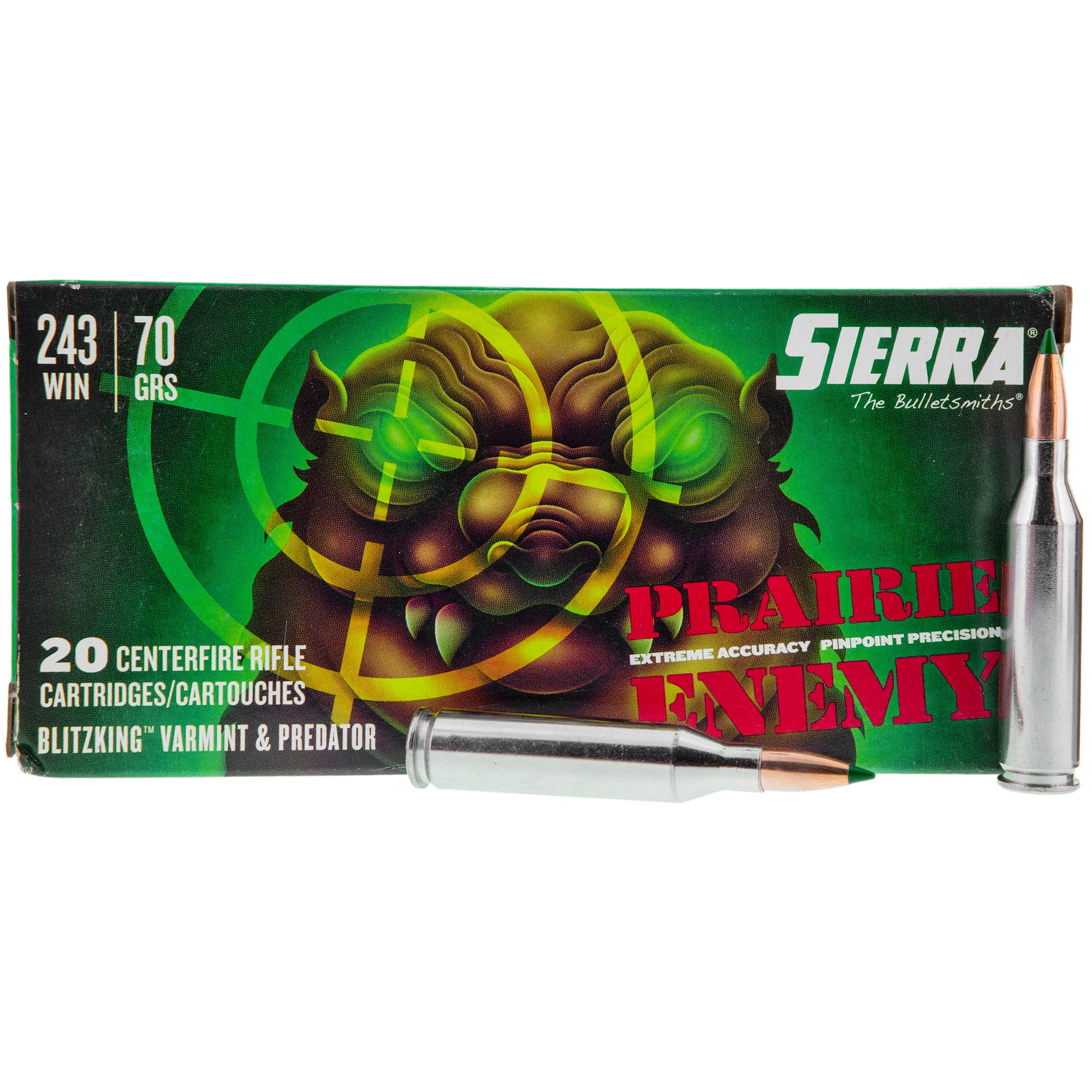 Sierra .243 Winchester Prairie Enemy Sierra BlitzKing 70 Grain 20/Box