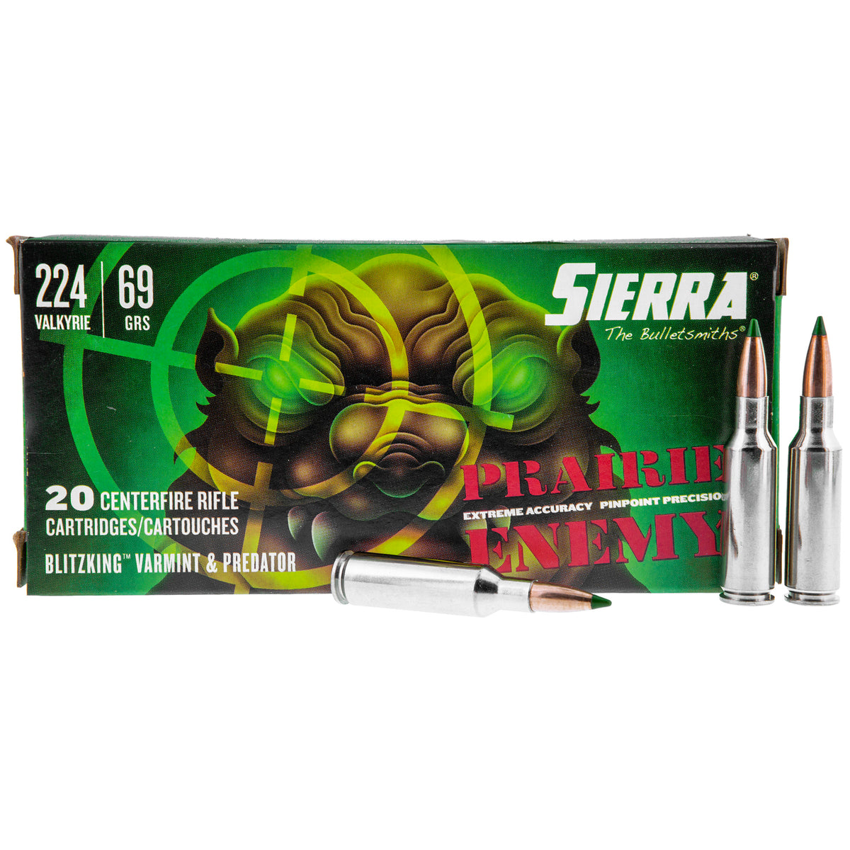Sierra .224 Valkyrie Prairie Enemy Sierra BlitzKing 69 Grain 20/Box