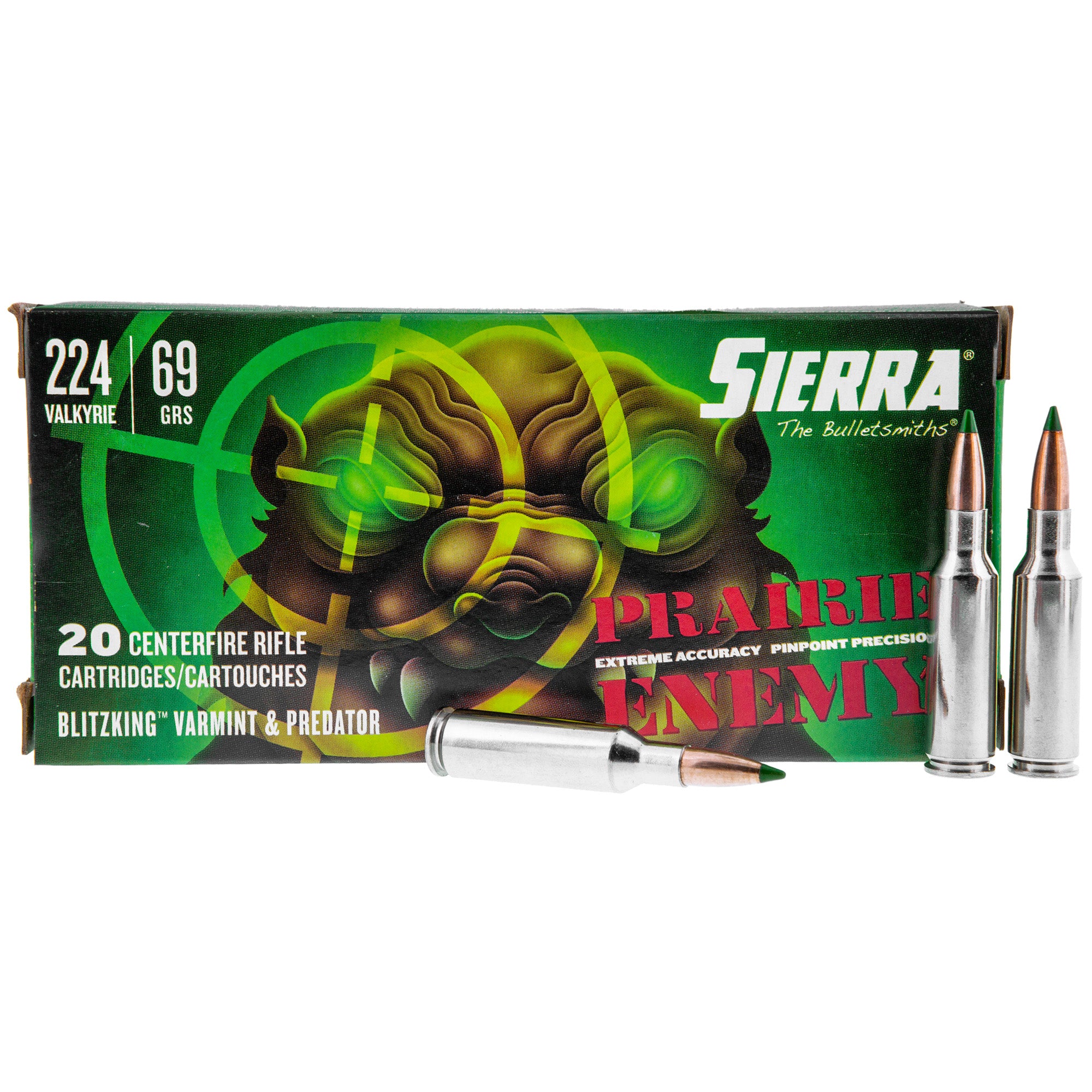 Sierra .224 Valkyrie Prairie Enemy Sierra BlitzKing 69 Grain 20/Box
