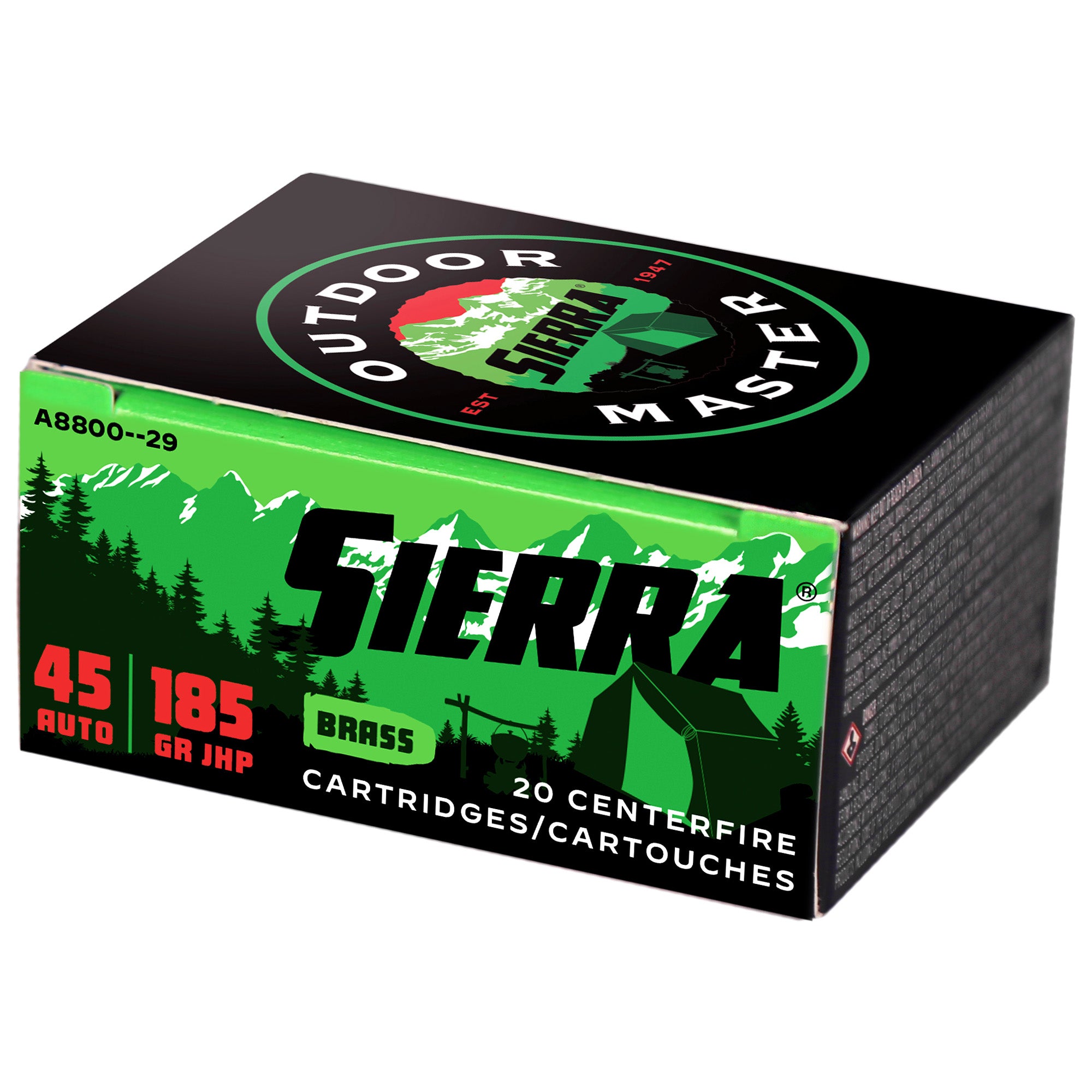 Sierra .45 ACP/Auto Outdoor Master Jacketed Hollow Point 185 Grain 20/Box