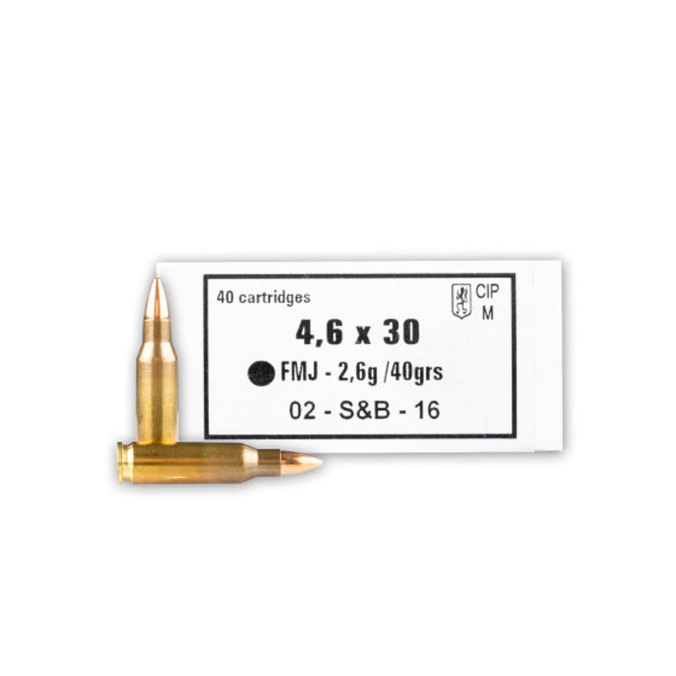 Sellier and Bellot 4.6X30mm HK Handgun Full Metal Jacket 40 Grain 40/Box