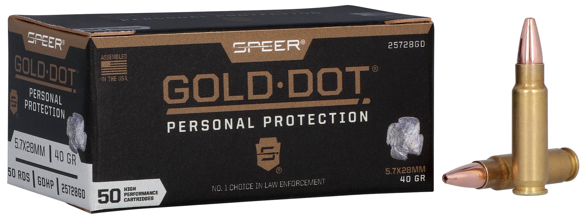 Speer 5.7x28mm FN Gold Dot Personal Protection Hollow Point 40 Grain 50/Box