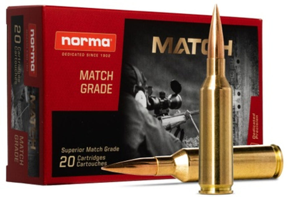 Norma 6.5 PRC Dedicated Precision Golden Target Match Hollow Point Boat Tail 143 Grain 20/Box