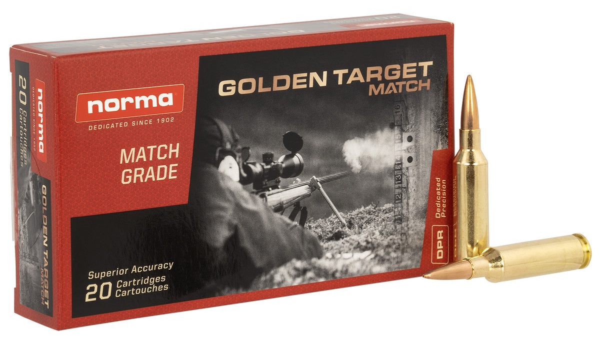 Norma 6mm Creedmoor Dedicated Precision Golden Target Match Hollow Point Boat Tail 107 Grain 20/Box