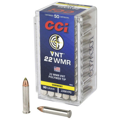 CCI .22 Magnum / WMR VNT Varmint Tipped 30 Grain 50/Box
