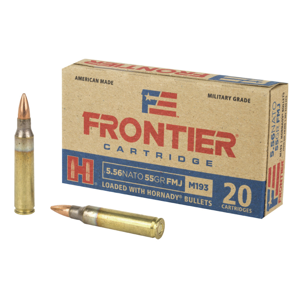 Frontier Cartridge 5.56x45mm NATO Lake City Military Grade XM193 Full Metal Jacket 55 Grain 20/Box 3240 FPS