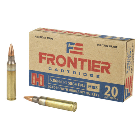 Frontier Cartridge 5.56x45mm NATO Lake City Military Grade XM193 Full Metal Jacket 55 Grain 20/Box 3240 FPS
