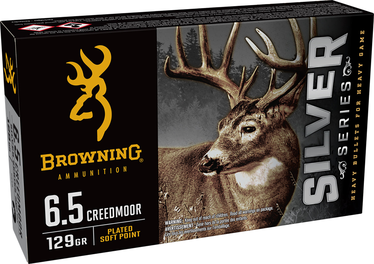 Browning 6.5mm Creedmoor Silver Plated Soft Point 129 Grain 20/Box