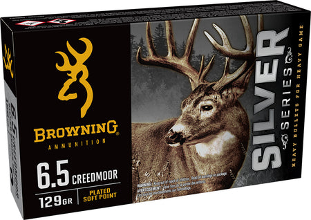 Browning 6.5mm Creedmoor Silver Plated Soft Point 129 Grain 20/Box