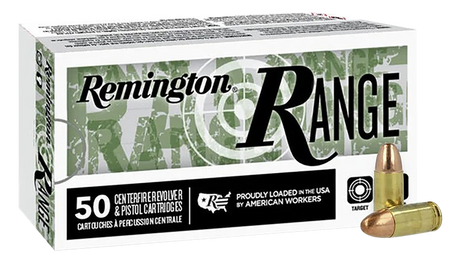 Remington R27778 Range Full Metal Jacket 115 Grain 9mm 50 Per Box – 1000/Case