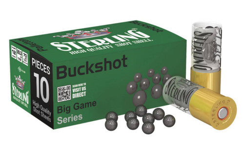 Sterling 12 Gauge Big Game Series 9 pellets 00 Buck 1-3/16 oz 2.75 in 10/Box