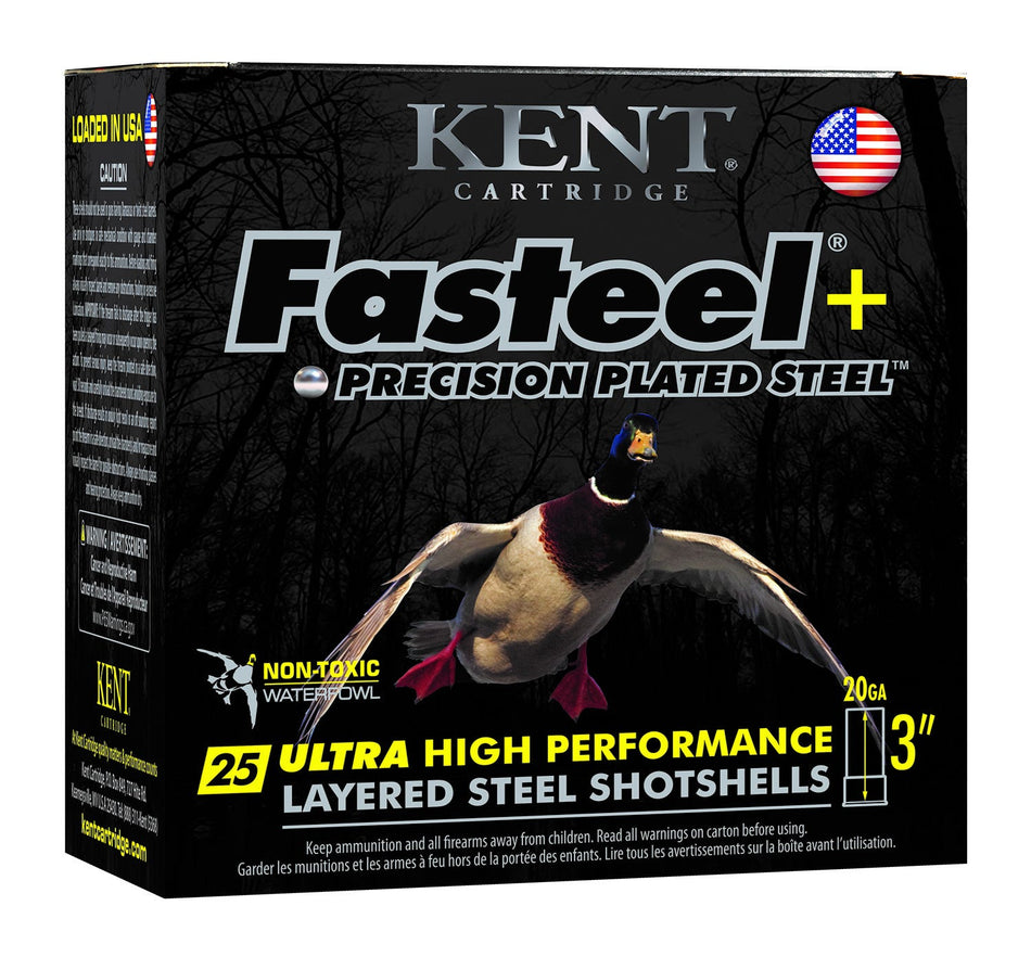Kent Cartridge 20 Gauge Fasteel + Precision Plated Steel #4 / 6 1 oz 3 in 25/Box