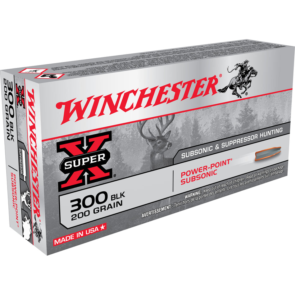 Winchester .300 AAC Blackout Super X Power-Point Subsonic 200 Grain 20/Box