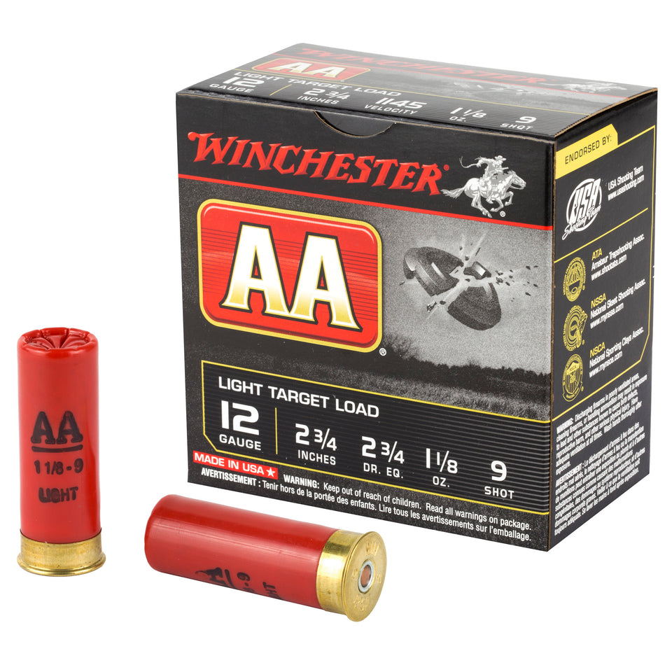 Winchester 12 Gauge AA Target Light Target #9 1-1/8 oz 2.75 in 25/Box [Item 6362]