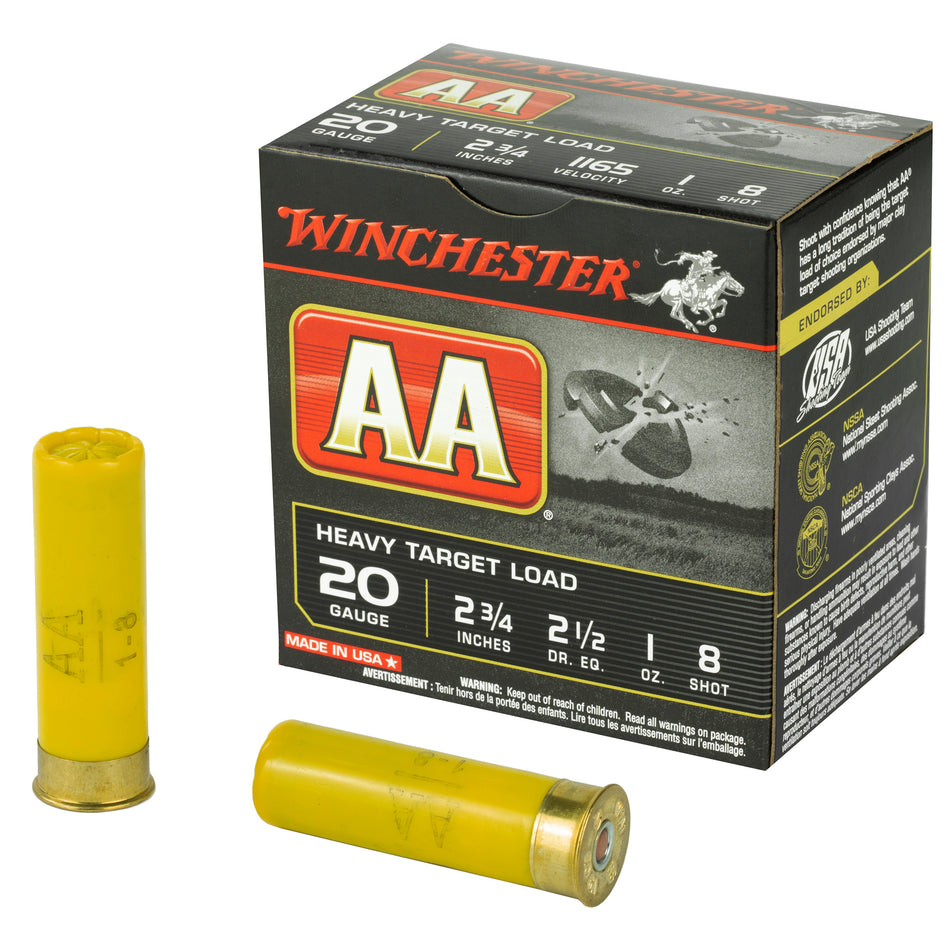 Winchester 20 Gauge AA Heavy Target #8 1 oz 2.75 in 25/Box