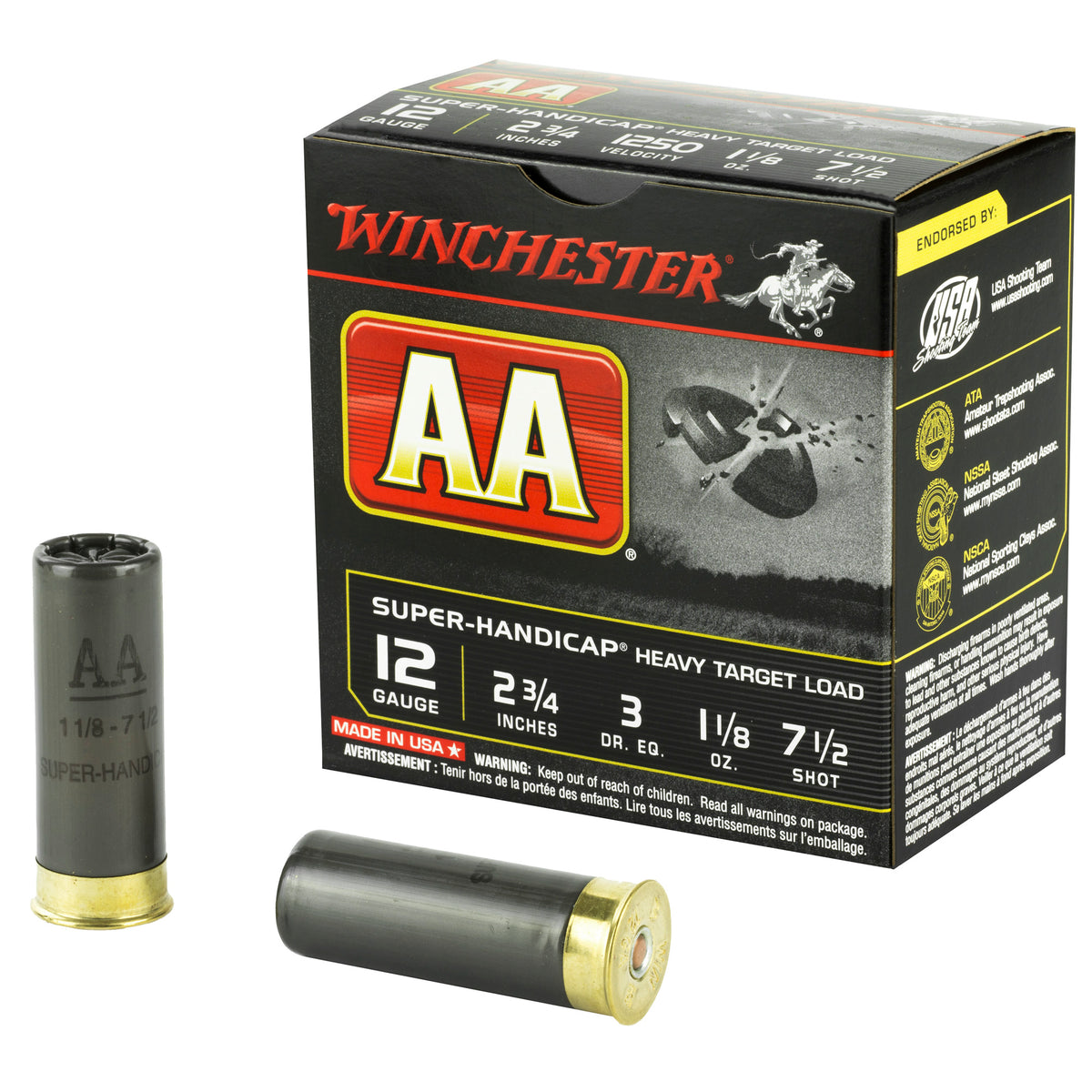 Winchester 12 Gauge AA Super Handicap Heavy Target #7.5 1-1/8 oz 2.75 in 25/Box [Item 5663]