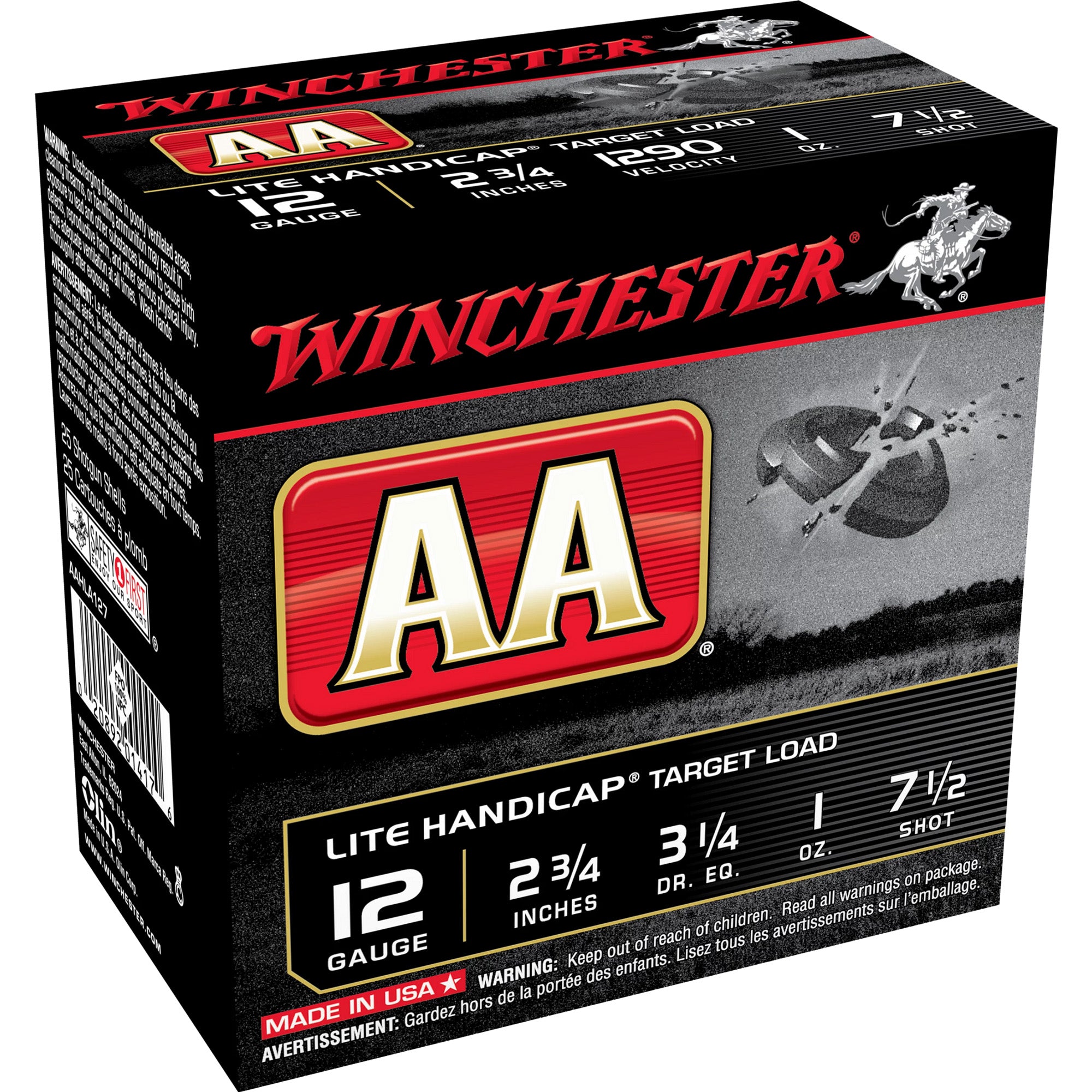 Winchester 12 Gauge AA Lite Handicap Target #7.5 1 oz 2.75 in 25/Box