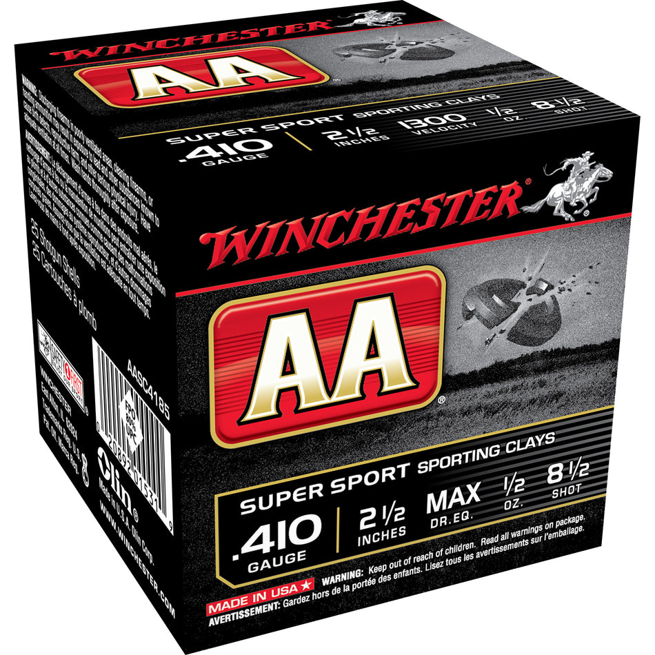 Winchester .410 Bore AA Supersport Sporting Clay #8.5 1/2 oz 2.5 in 25/Box [Item 5937]