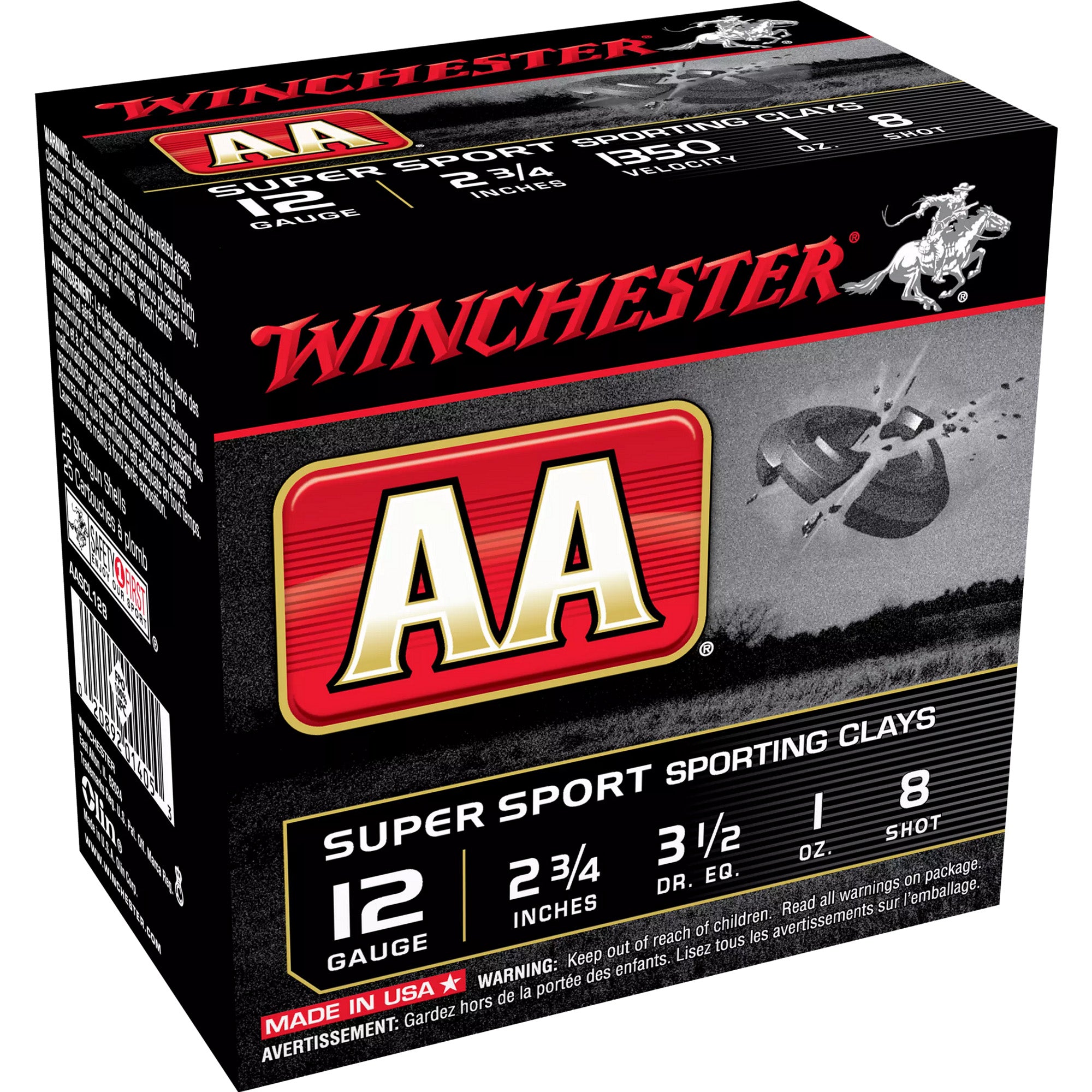 Winchester 12 Gauge AA Supersport Sporting Clay #8 1 oz 2.75 in 25/Box [Item 6083]