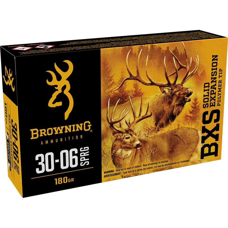Browning .30-06 Springfield BXS Solid Expansion Polymer Tip 180 Grain 20/Box