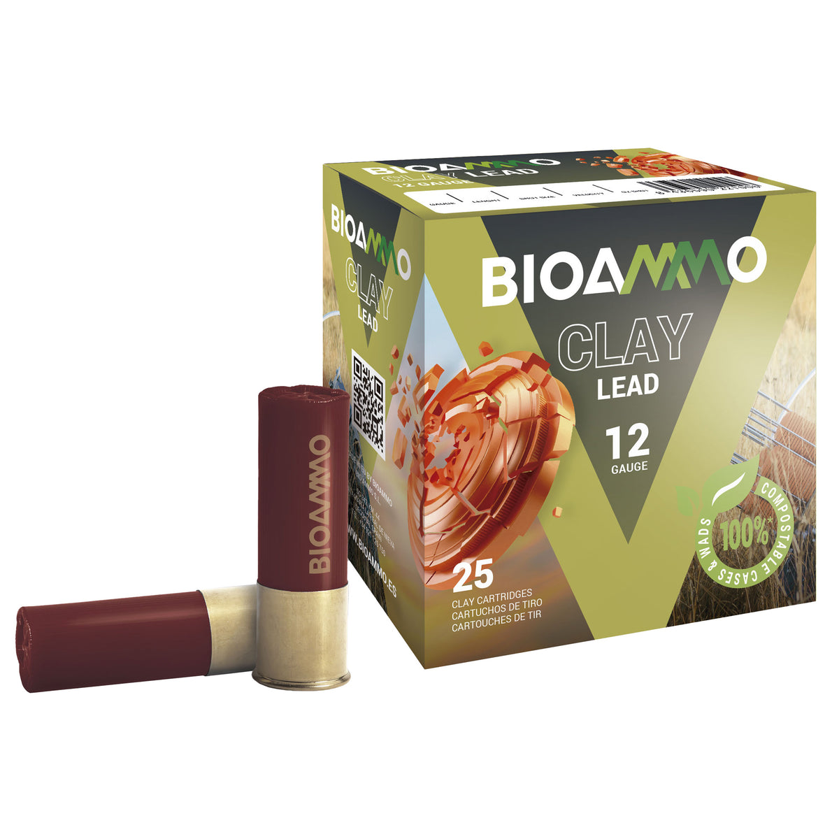 Winchester 12 Gauge BioAmmo Clay Lead #8 1 oz 2.75 in 25/Box