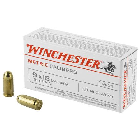 Winchester 9mm Makarov Metric Full Metal Jacket 95 Grain 50/Box
