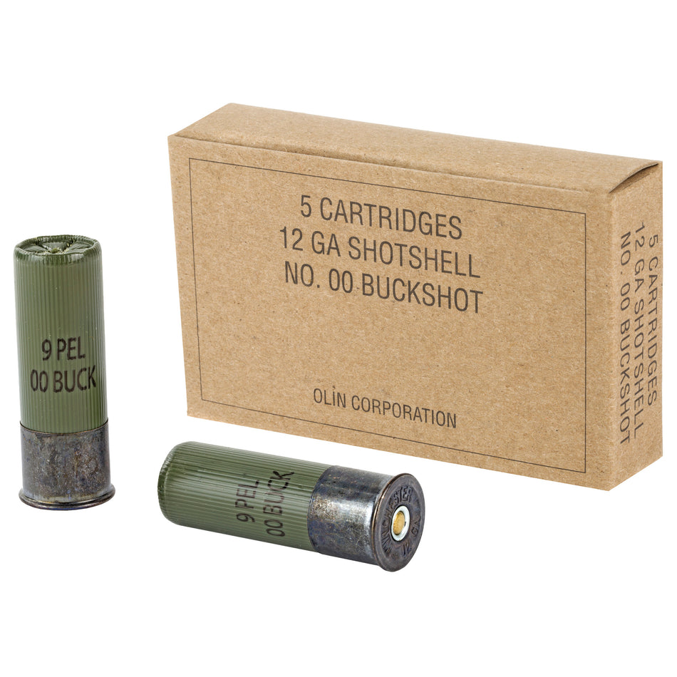 Winchester 12 Gauge Military Grade 9 Pellets 00 Buck 1-1/8 oz 2.75 in 5/Box