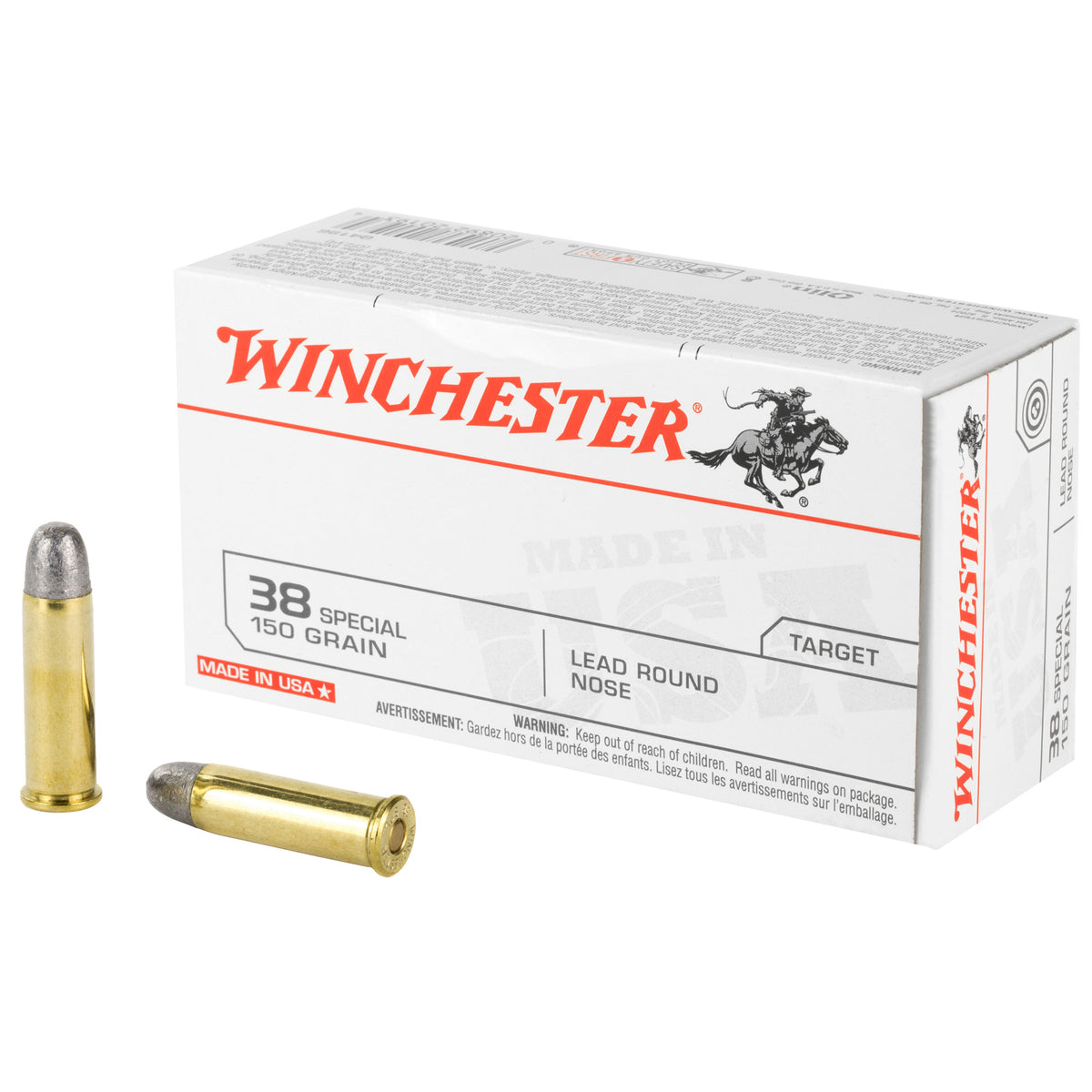 Winchester .38 Special USA Lead Round Nose 150 Grain 20/Box