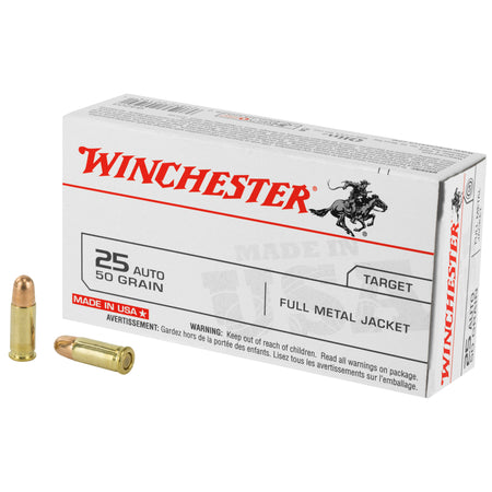 Winchester .25 ACP USA Full Metal Jacket 50 Grain 20/Box