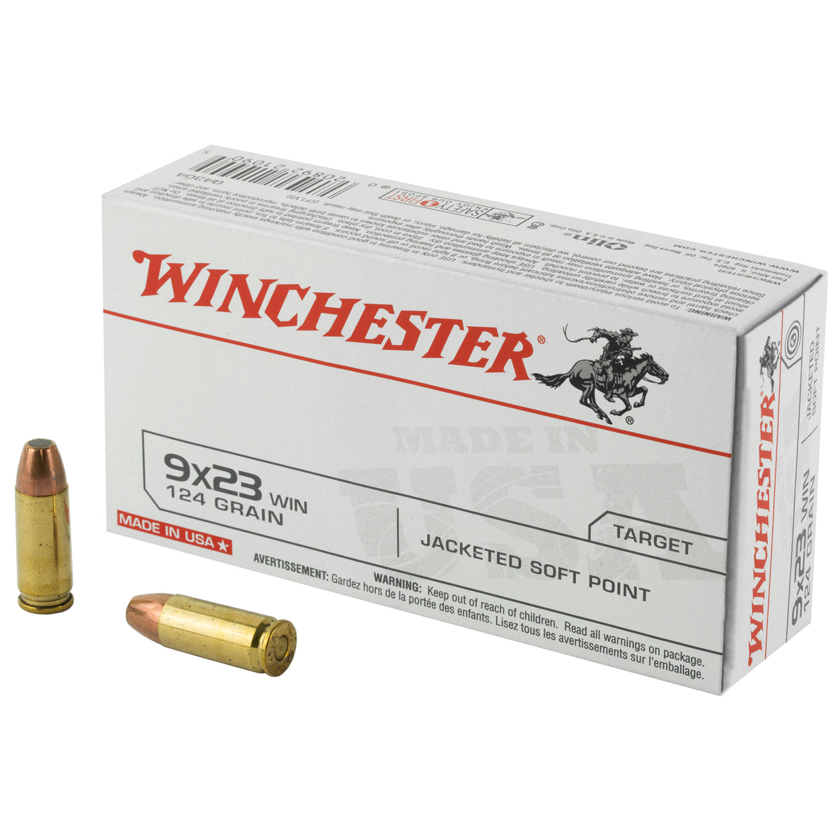Winchester 9x23mm Winchester USA Jacketed Soft Point 124 Grain 50/Box