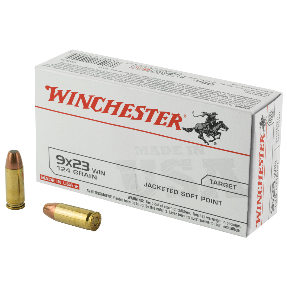 Winchester 9x23mm Winchester USA Jacketed Soft Point 124 Grain 50/Box